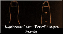 mushroom and pencil shaped thumbs